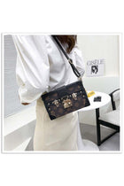 Kiffiyeh Chic Vintage-Inspired Box Bag with Gold Hardware – Elegant Black and White Crossbody Purse for Fashionable Outings, Parties, and Everyday Use