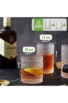 Vintage Hobnail Drinking Glasses Set of 8 – 12oz Highball & 10oz Cocktail Glasses, Textured Glass