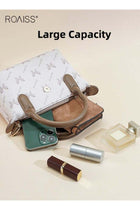Women Stylish Handbag with Top Handle and Butterfly Pattern, Large Capacity Shoulder Bag