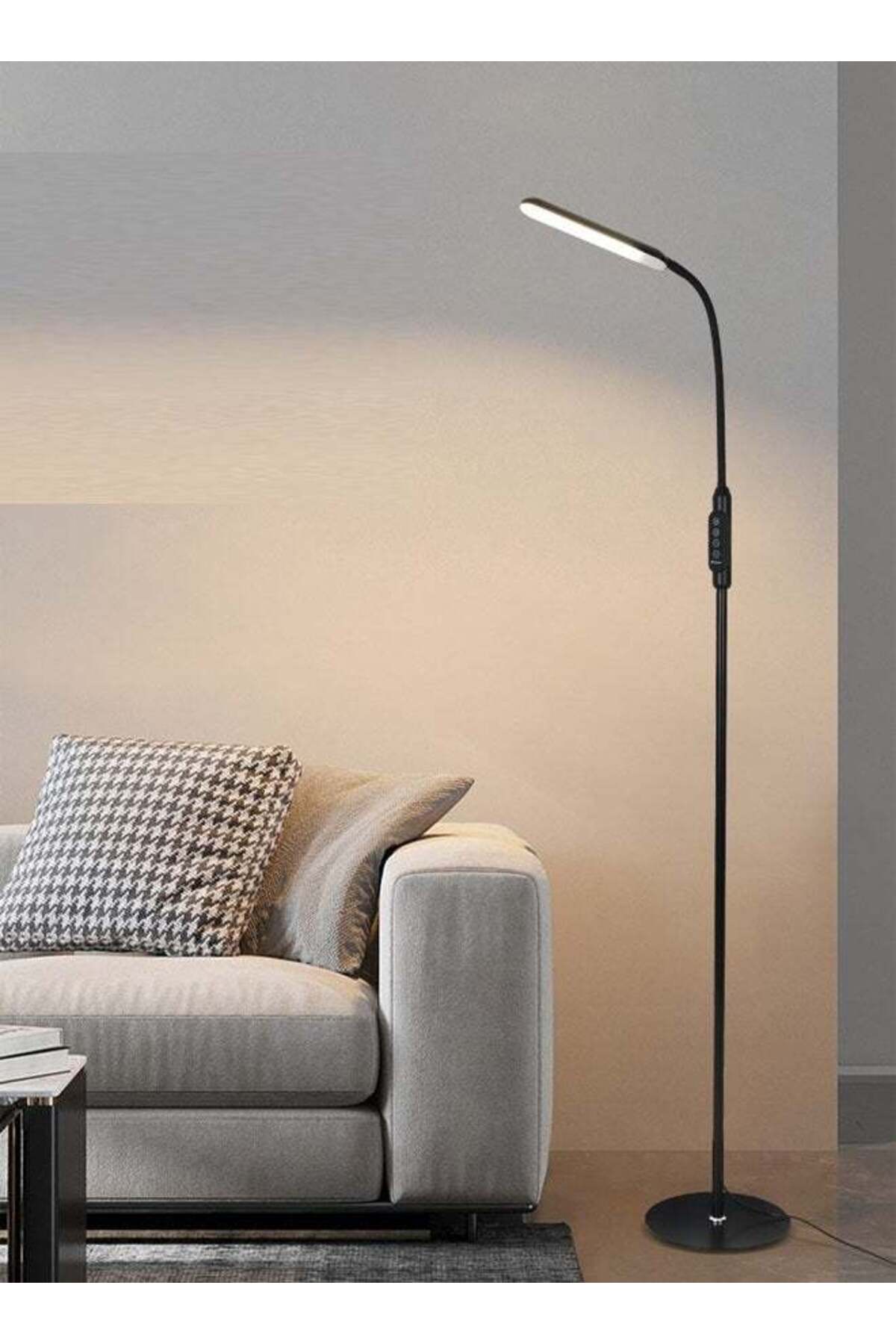 Modern LED Floor Lamp with Remote & Touch Control, Stepless Dimming, 3 Color Temperatures