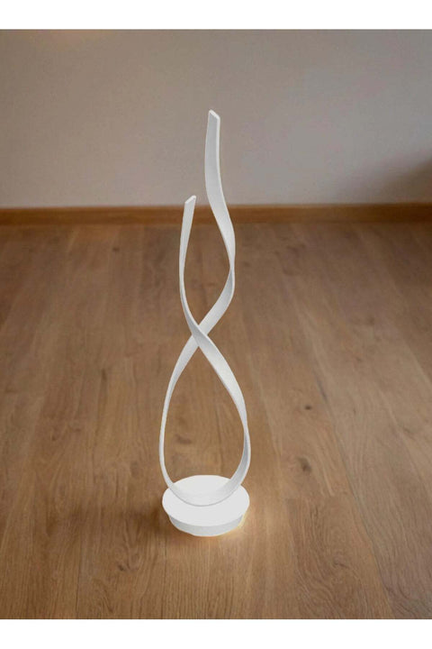 Modern White Twisted LED Floor Lamp | Sleek Minimalist Design