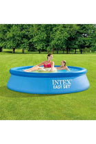 , Easy Set Inflatable Puncture Resistant Circular Above Ground Portable Outdoor Family Swimming Pool Blue, 8Ftx24 Inch