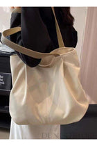 Women's Shoulder Tote Bag Canvas Handbag Large Capacity Bucket Bag Fashionable Travel Messenger