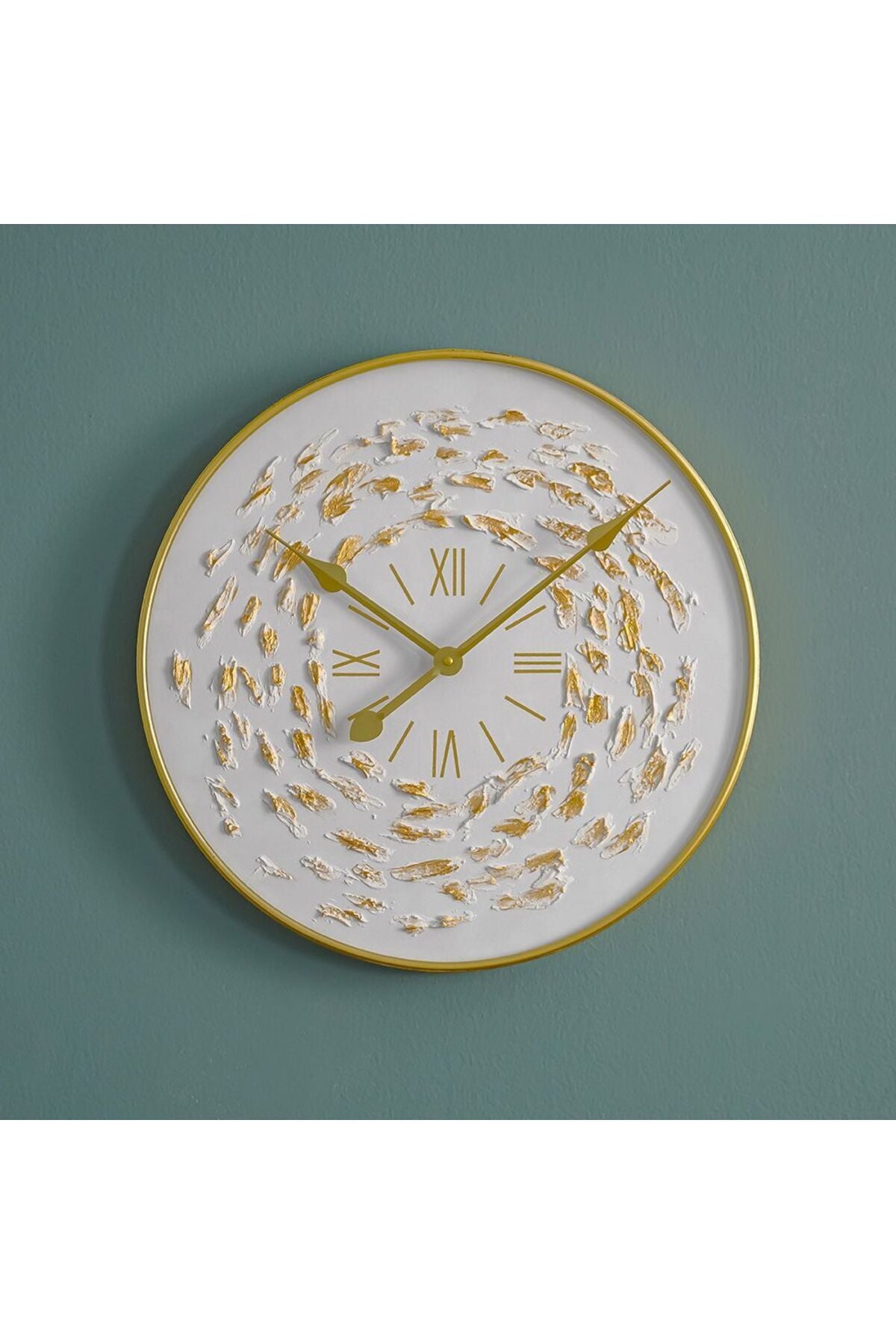 New In Clock With 3D Face 1 Wall Clock 50X50X4.5Cm Gold