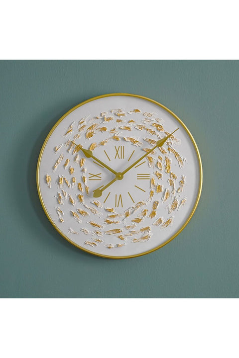 New In Clock With 3D Face 1 Wall Clock 50X50X4.5Cm Gold