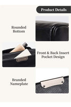 Women Genuine Leather Shoulder Bag Multi-Pocket Satchel Crossbody, Ladies Cross Bags (Black)
