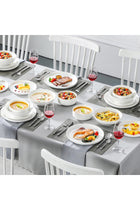 24-Piece Modern Porcelain Dinnerware Set for 6, White, Series LUNA