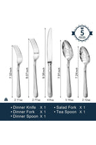 5-Piece Silverware Set, 18/10 Stainless Steel Flatware, Luxury Striped Cutlery, Dishwasher Safe