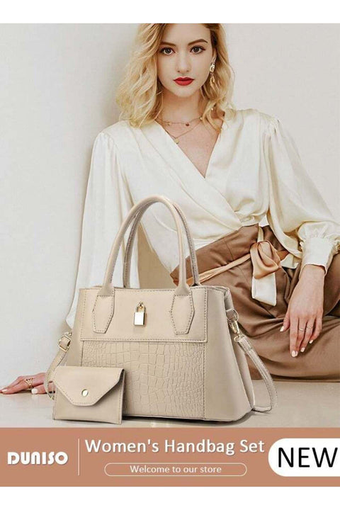 2PCS Women's Shoulder Tote Bag Set, Large Capacity Crossbody Bag with Adjustable Strap