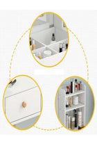 Multifunction Modern Upgraded Design One Drawer Vanity Makeup Glass Mirror Dressings Storage 15 mm Thickness Wood Sheet Table 60 x 40 x 111 cm