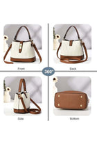 Women PU Shoulder Bucket Crossbody Sling Tote Handbag Large-Capacity Multi-Pocket