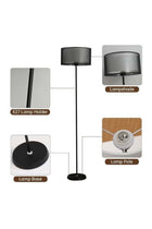 Floor Lamp Fabric Lampshade, Remote Control 16 Color Dimmable, Soft Light Floor Lamps for Eye Care