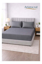 3-Piece Striped Microfiber Fitted Sheet Set Large Single 120x200cm – Grey