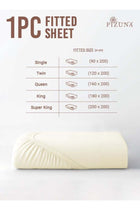 Pure 100% Cotton Twin Fitted Bed Sheet 120x200 cm New Ivory, 400 Thread Count Cool Luxury Soft Long Staple Cotton Sateen Weave, Deep Pocket Bedsheet Fits 40cm