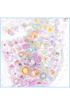6 Sheets Fantastic 3D Floating Stickers - Kids Cartoon World Adventure, Mini Penguin, Whale, Rabbit, Elephant, and Fruit Themed DIY Stickers for Kids, Party Supplies, Reward for Boys Girls