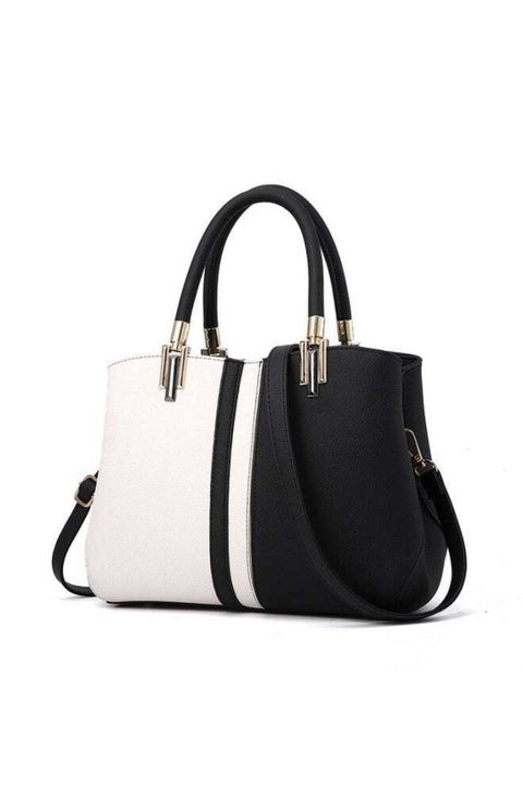 Women's Contrast Color Shoulder Bag, Ladies PU Leather Crossbody Bag Side Bag Sling Bag