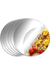 Acrylic Round Mirrors Non Glass Round Mirror Plate Self Adhesive Mirror Stickers for Home Wall Decor or Wedding Table Centerpiece, Silver, 8 Inches, (Thickness 2 mm), 6 Pack, AN2218