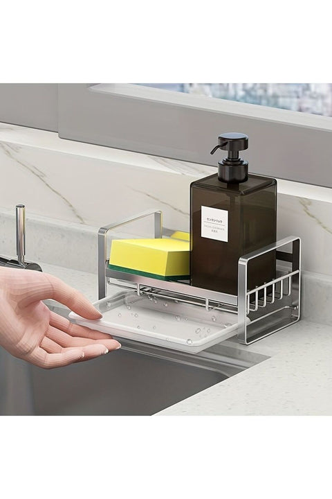 Black Dish Drying Rack With Drawer Sink Drainer Drip Tray Anti Rust Frame Swivel Spout Large Storage Draining Board Removable Cutlery Holder Kitchen Accessories