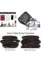 Women's PU Crossbody Bag, Large Capacity Handbag Tote Shoulder Satchel Bag for Daily Use (Black)