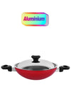 Kadai With Stainless Steel Lid Red 24cm