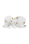 33 Piece Opalware Dinner Set DC3709 Includes Oval Plate, Dinner and Flat Plates, Salad Bowls and Soup Spoons