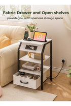 Nightstands with Power Strip, Bedside Table with Drawer, Sofa Side Table with Storage