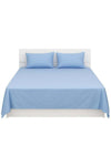 3-Piece Bedding Sheets With Pillowcases Cotton Blend Blue 240 x 260cm