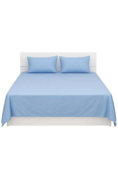 3-Piece Bedding Sheets With Pillowcases Cotton Blend Blue 240 x 260cm