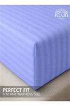 1-Piece Microfiber Fitted Sheet Striped, Lavender, Single (90×190 cm), Deep Pocket