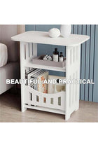TRASSLE Durku Simple Bedside Tables Small Nightstand for Bedroom, Bedside, Nightstands Storage Shelf, Sofa Table for Small Space,Double Layer