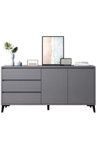 Storage Cabinet, Free Standing TV Cabinet with Drawer, Home Sideboard Cabinet, Entryway Console Cabinet Accent Table for Bedroom Hallway Dining Room, 140*40*75cm (DSG044, Grey)