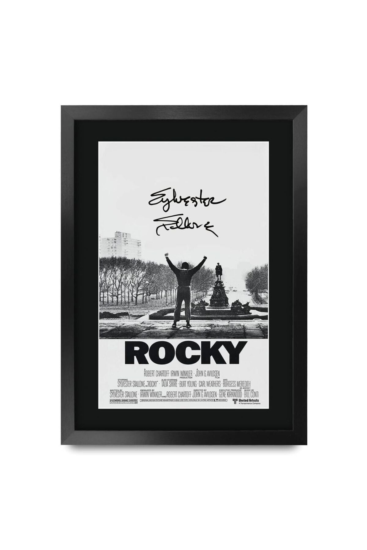 Alayra Framed A3 FR Rocky Movie Poster Sylvester Stallone Signed Gift FRAMED A3 Printed Autograph Film Gifts Print Photo Picture Display