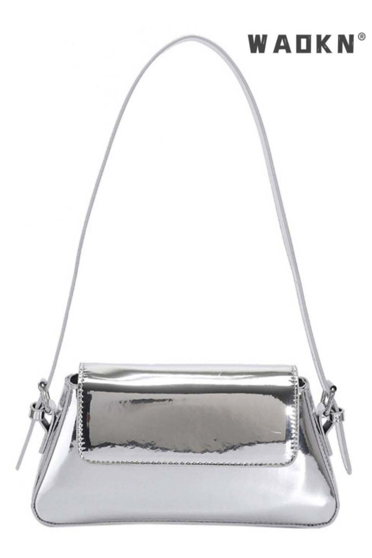Women's European and American Style Glossy Shoulder Bag, Ladies Fashionable Patent Leather Stick Bag