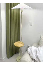 Nordic Atmosphere Floor Lamp Standing Floor Light with Wood Table Brightness Control Lampshade Floor Lamps Side Table for Living Room Bedroom 26x155 Centimeter