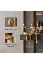 Beram Modern Abstract Sitting Women Figurines Set of 3 Gold Resin Sculptures in Left Middle and Right Poses Elegant Minimalist Female Statues for Home Décor Office Desk Bookshelf Living Room Display
