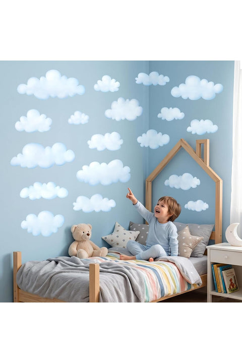 DW-1702 Clouds Kids Wall Decals Wall Stickers Peel and Stick Removable Wall Stickers for Kids Nursery Bedroom Living Room | Sky decor, Peel and stick, Removable, Soft cloud design, Living Roo