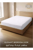 Twin Fitted Sheet - 100% Cotton 600Tc 1INCH Stripe Sateen Weave with elasticized deep pocket Cotton White