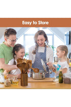 7 Pcs Wooden Kitchen Utensil Set with Spatula, Salad Fork & Spoon, Ladle, Strainer Spoon & Spatula