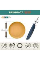8 Pack Kitchen Wheat Straw Dinnerware Set, Unbreakable Plastic Plates Reusable, Suitable for Kitchen, Camping, Salad (9.1 Inch)