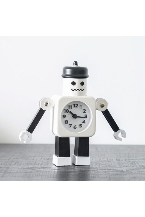 Robot Clock 11X4.9X11.2Cm White