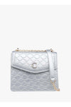 Womens Monogram Embossed Crossbody Bag With Magnetic Closure