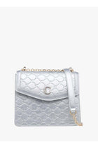 Womens Monogram Embossed Crossbody Bag With Magnetic Closure