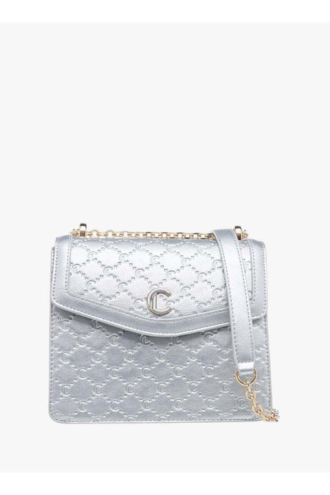 Womens Monogram Embossed Crossbody Bag With Magnetic Closure