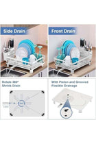 Dish Drying Rack, Stainless Steel Dish Rack for Kitchen Counter, Dish Drainer with Drainboard, Utensil Holder, Stainless Steel Kitchen Drying Rack for Dishes, Knives, Spoons, Forks