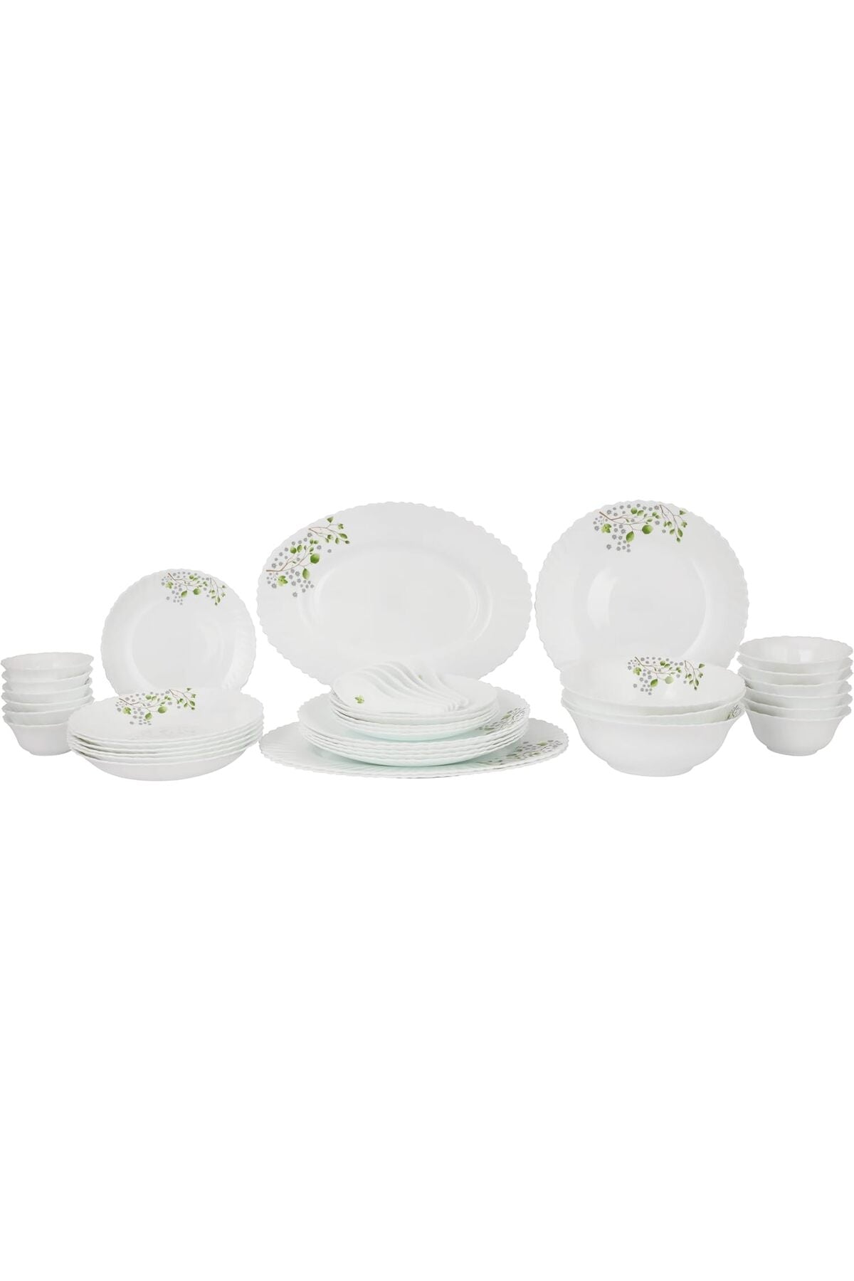 42pcs Opalware Dinner Set RF12881 with Serving Platters, Dinner, Soup, Dessert Plates, Bowls, Spoons