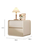 Household Simple Microfiber Leather Small Bedside Table, 2-Layer Storage Cabinet, 50×40×47CM