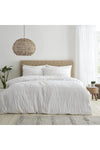 Seersucker Double Duvet Cover Set with Pillowcases White