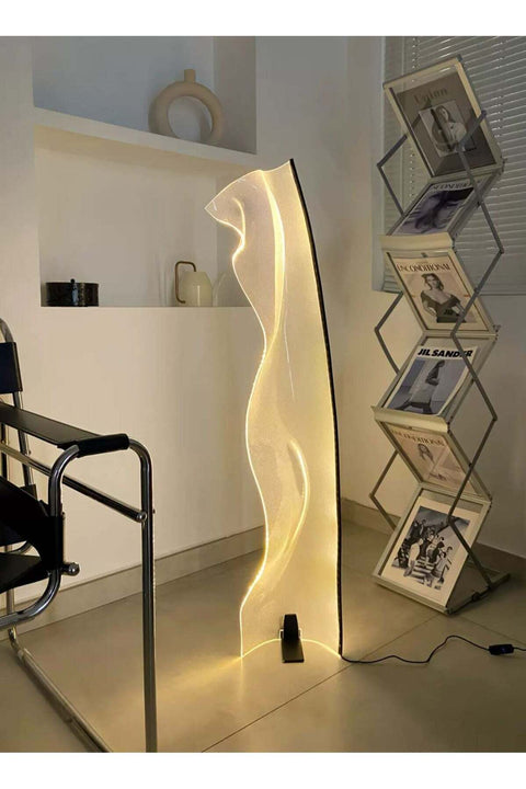 Acrylic Curved Lamp Modern Floor Lamp Standing Lamp Decor Lighting for Home Office Bedroom