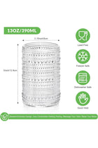 Drinking Glasses, Hobnail Highball Glasses, 6 Pack, 410ml