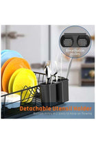 Dish Rack Dish Drying Stand Dish Drainer Plate Rack Dish rake Kitchen Organizer Dish Drying Rack Countertop Large Antibacterial Kitchen Utensils Dish racks Dish Stand (Black)